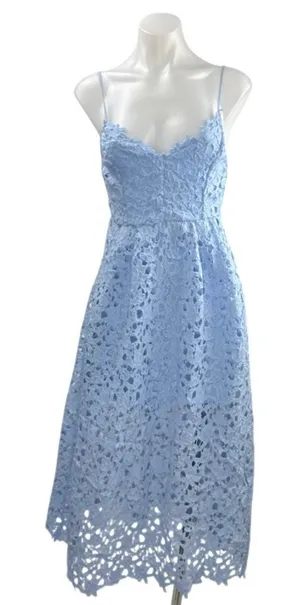 ASTR The Label Illusion Women's Blue Lace Midi Cami Tank Flare A-Line Dress Sz S thumbnail 1