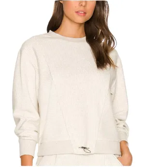 Varley Arleta Crew Neck Long Sleeve Pullover Sweater XS in Ivory Cloud thumbnail 1