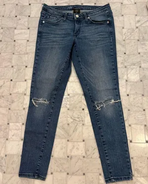 Women’s Distressed Mid-Rise Skinny Jeans thumbnail 1