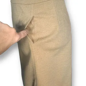 Vintage Bleyle for Hooper Tan Camel Wool Tailored‎ Neutral Midi Skirt thumbnail 2