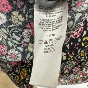 Ann Taylor Loft Ditsy Dark Floral Black Long Balloon Sleeve Romper Size Medium thumbnail 8