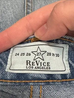 Revice Los Angeles Cut-off Distressed Fringed Rigid Denim Jean Shorts size 27 thumbnail 11