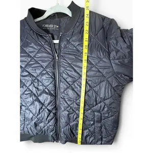 Forever 21+ Women Black Quilted Bomber Jacket Plus Size XL Full Zip Lightweight thumbnail 5