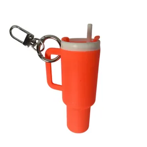 Mini Tumbler Keychain Orange Cup Accessory – Removable Lid NEW thumbnail 7
