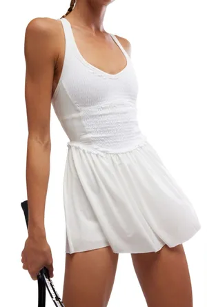 White Smocked Tennis Dress thumbnail 1