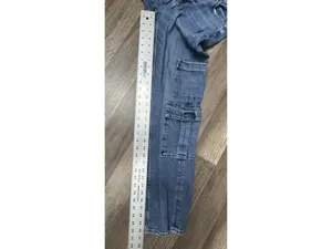 American Eagle Jeans Womens O (26x30) Cargo Super High Rise Baggy Straight Blue thumbnail 8