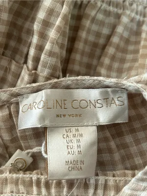 Caroline Constas 100% Cotton Plaid Gingham Print Long Dress size M thumbnail 4