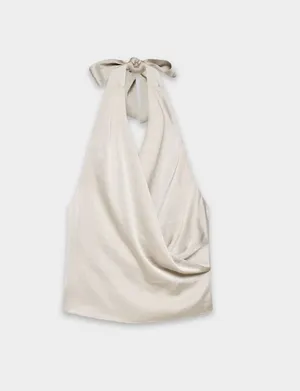 Aritzia Martini Satin Halter Top thumbnail 1