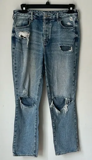 Pacsun Women’s Distressed Light Wash‎ Denim Mom Jeans Size 30 ⬛️ thumbnail 1