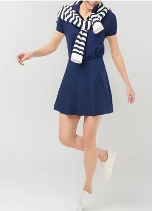 NEW JCrew Pleated Active Academic Preppy Skort Sz M Blue Performance Tennis‎ thumbnail 1