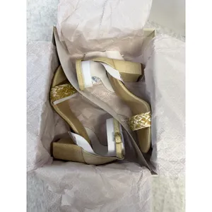 Bandolino Armory2 Block Heel Sandals Light‎ Natural Woven Raffia Gold 5.5M NEW thumbnail 2