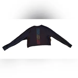 Vans Off The Wall Long Sleeve Cropped Shirt Size XL Cotton Black thumbnail 8