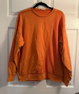 Orange S/M Boho Mineral Wash Oversized Casual‎ sweatshirt thumbnail 1