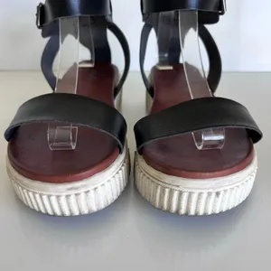 MIA Women’s Lunna Black White Platform Ankle Strap Sandals Gladiator‎ Summer thumbnail 2