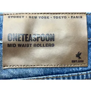 NWT One Teaspoon Sz 26 Mid Waist Rollers Cut Off Blue Denim Casual Jean Shorts thumbnail 5