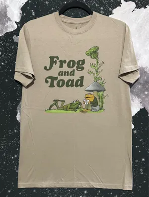 Frog and Toad Relaxing With A Book Graphic Shirt thumbnail 1