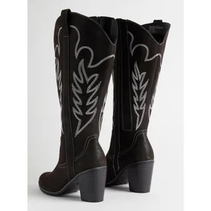 Torrid Tall Shaft Heeled Western Boot Black 6 WW NEW thumbnail 2