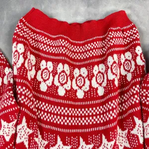 Vintage Fair Isle Sweater Womens M/L Hearts Stars Flowers Indie Nordic Cabin USA thumbnail 7