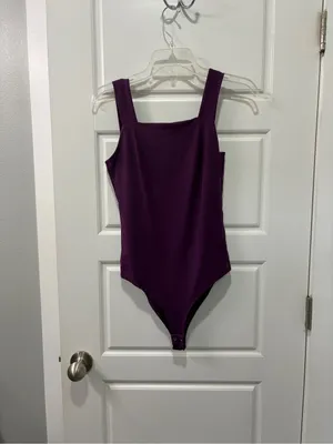 Reoria purple square neck bodysuit in a S thumbnail 4