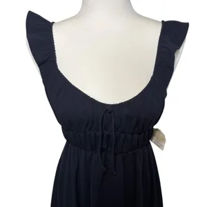 New Altar'd State Navy Blue Mini‎ Dress Babydoll Graduation Ruffle Strap sz XS thumbnail 2