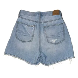 American Eagle High Rise‎ Baggy Shorts Size 26 Distressed Light Wash Spring Mom thumbnail 5