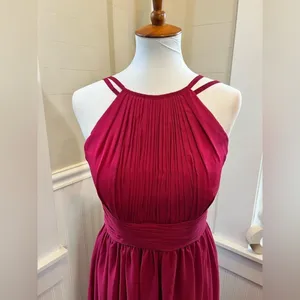 JJ's House Berry Chiffon Pleated A-Line Floor-Length Bridesmaid Dress S/M thumbnail 9