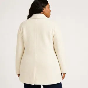 Free Assembly Womens Jacket XXL Cream Double Breasted Boxy Notch Lapel Coat thumbnail 9