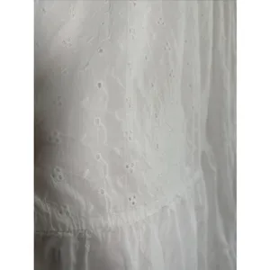 Indulge In Style Eyelet Tiered Midi Dress Womens Size L White Boho Ruffle Cotton thumbnail 2
