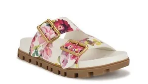 NWT Nine West Timma White Floral Sandal. Size 8 1/2 thumbnail 1