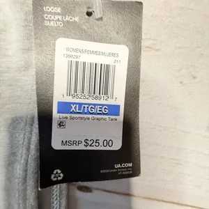 NWT - Under Armour - Women’s Grey Graphic Tank - Size X-Large thumbnail 8