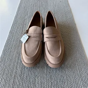 A New Day Tan Taupe Faux Suede Lug Sole Penny Loafer Memory Foam Sz 11 thumbnail 8