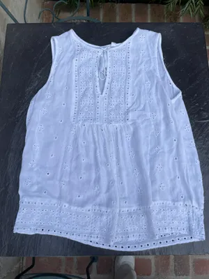 Boho White summer blouse thumbnail 3