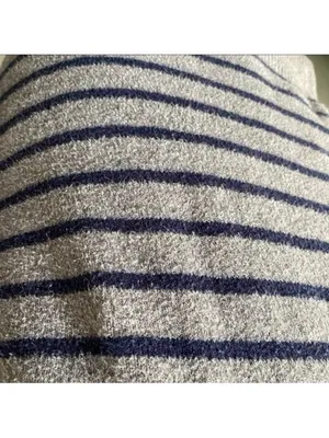 Gap Gray and Navy Stripe V Neck Sweater thumbnail 3