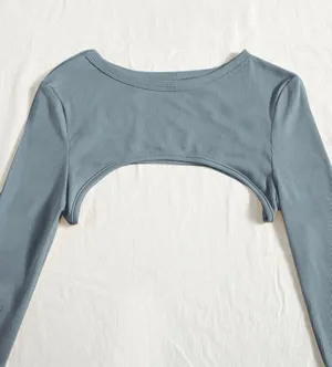 New Ribbed Knit Super Crop Top & Cami Bodysuit Size S thumbnail 3