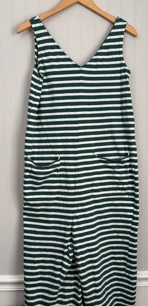 Pact Lounge Sleeveless Striped Jumpsuit Women Size Medium thumbnail 1