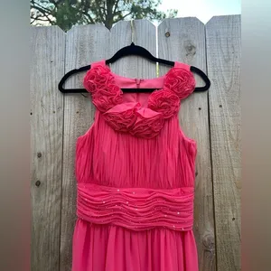 JS Boutique Barbie pink formal dress ruffle size 4 rhinestone‎ prom dance thumbnail 8