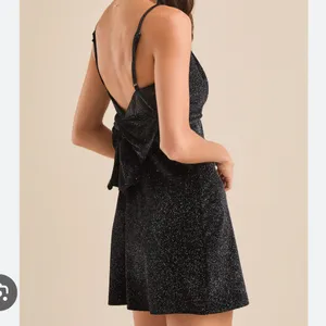 NEW Altar’d State Black Holiday Sparkle Bow Mini Dress Size XXL NWT thumbnail 2