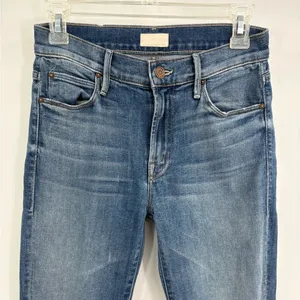 Mother denim the charmer satisfaction blue skinny jeans size 27 thumbnail 4
