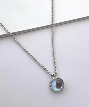 Simple style Adjustable Pendant Necklace for Women Silver thumbnail 3
