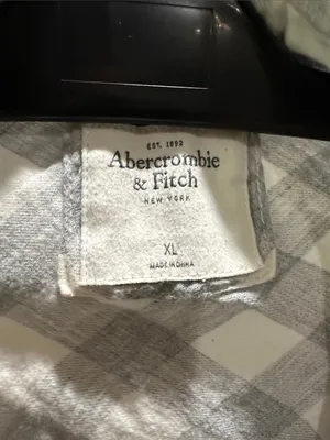 Abercrombie & Fitch Gray and White Plaid Shirt thumbnail 2