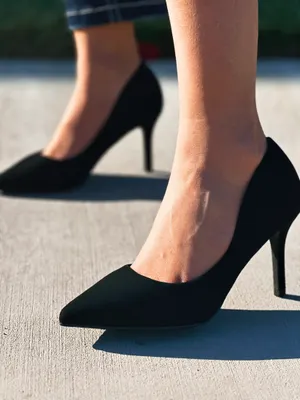Suede Black Pumps Size 7.5 thumbnail 1