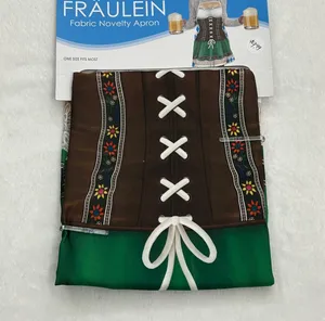 Oktoberfest Fraulein Fabric Novelty Apron Halloween Costume German Bar Maiden thumbnail 1
