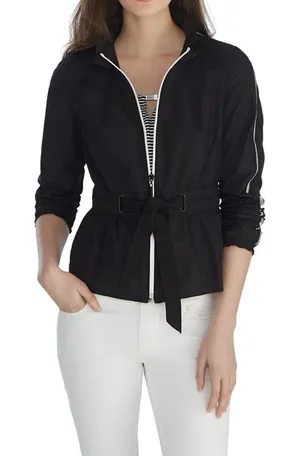 White‎ House Black Market Women's Sporty Tech Jacket Size 4 drawstring waist thumbnail 1