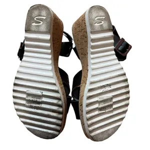 Skechers Womens sz 8‎ Black Bohemias Urban Pixie Platform Wedge Sandals thumbnail 7