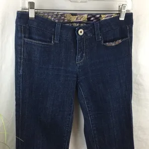 Miss Me Dark Blue Flair Wide Leg Low Rise Jeans 27 thumbnail 2