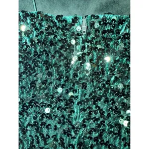 Green Sequin Homecoming Dress One Shoulder Mini Side Slit Size S Midnight Doll thumbnail 6