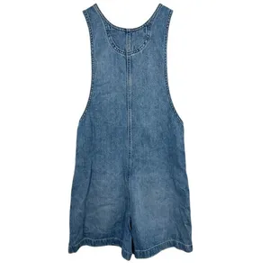 Madewell Scoopneck‎ Denim Shortalls Chambray Blue XXS Button Front Patch Pockets thumbnail 4