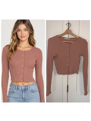 Reformation Jeans $148 Womans Small ribbed button-front crop top Summer Shirt thumbnail 2