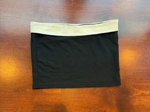 EDIKTED Contrast Foldover Tube Top Cropped Black & White Size Small thumbnail 3