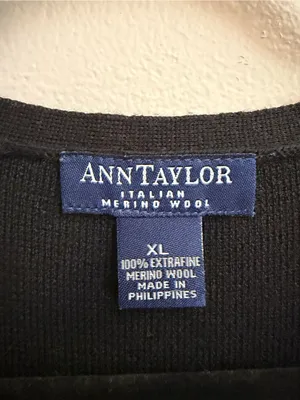 Ann Taylor Italian Merino Wool Cardigan Knit Sweater button down thumbnail 4